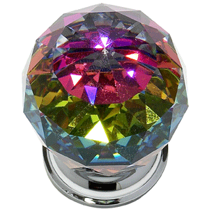 JVJ Hardware 1-9/16_dq_ Dia. Crystal Knob W/Prism 