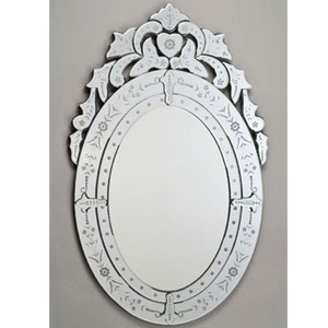  Afina Products Cut Glass Oval Mirror 