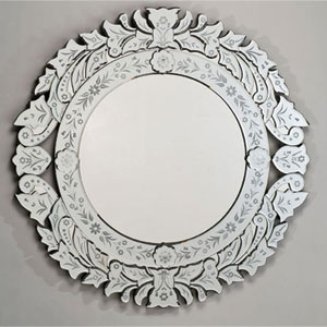  Afina Products Cut Glass Round  Mirror 