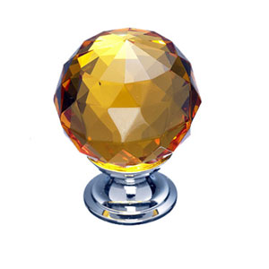  Top Knobs 1-3/8_dq_ Crystal Knob W/Chrome Base 