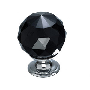  Top Knobs 1-3/8_dq_ Black Crystal Cabinet Knob 