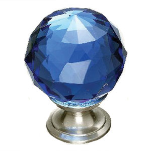 Top Knobs 1-1/8_dq_ Blue Crystal Cabinet Knob 