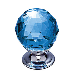  Top Knobs 1-1/8_dq_ Blue Crystal Cabinet Knob 
