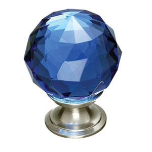  Top Knobs 1-3/8_dq_ Blue Crystal Cabinet Knob 