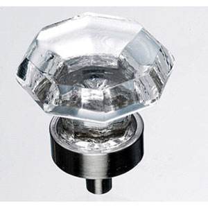  Top Knobs 1-1/8_dq_ Octagon Clear Crystal Knob 