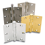 Square Brass Hinges|Ball Bearing Hinges|Radius Corner Hinges|Olive Knuckle Hinges