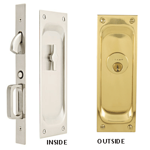 Emtek 2103 Door Hardware Keyed Pocket Door Set