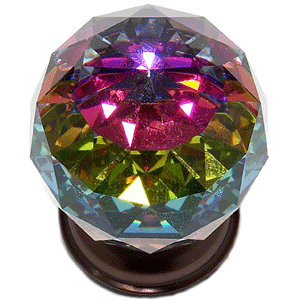  JVJ Hardware 1-9/16_dq_ Dia. Crystal Knob W/Prism 