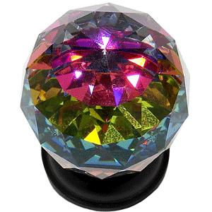  JVJ Hardware 1-9/16_dq_ Dia. Crystal Knob W/Prism 