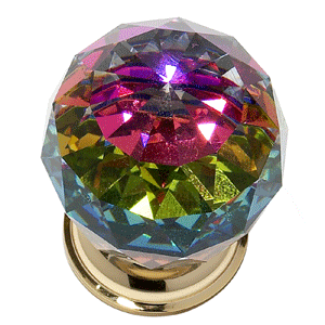  JVJ Hardware 1-9/16_dq_ Dia. Crystal Knob W/Prism 