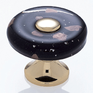  JVJ Hardware 1-3/8_dq_ Flat Round Glass Knob 