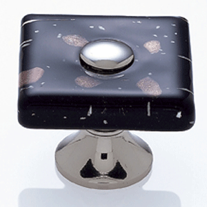  JVJ Hardware 1-3/8_dq_ Flat Square Glass Knob 