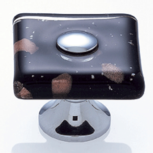  JVJ Hardware 1-3/8_dq_ Flat Square Glass Knob 