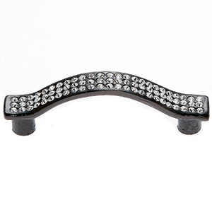  JVJ Hardware 96MM C/C Crystal Encrusted Square Bowed Pull 