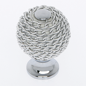  JVJ Hardware 28MM Dia. Chrome Chain Maille Knob 