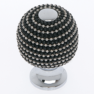  JVJ Hardware 28MM Dia. Black/Chrome Beaded Knob 