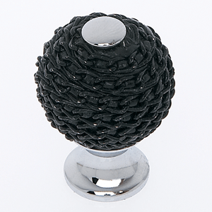  JVJ Hardware 28MM Dia. Black Chain Maille Knob 