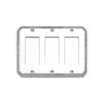  Omnia Hardware Beaded Triple Switch Plate 