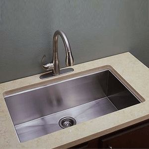  Empire Industries Single Zero Radius Stainless Sink 