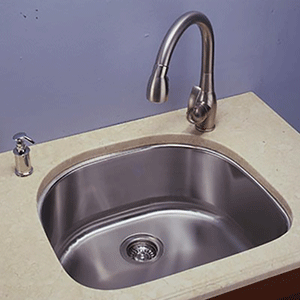  Empire Industries Single D-Shaped Stainless Sink 