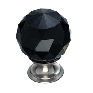  Top Knobs 1-3/8_dq_ Black Crystal Cabinet Knob 