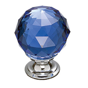  Top Knobs 1-3/8_dq_ Blue Crystal Cabinet Knob 