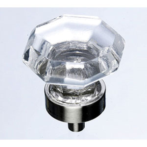  Top Knobs 1-1/8_dq_ Octagon Clear Crystal Knob 